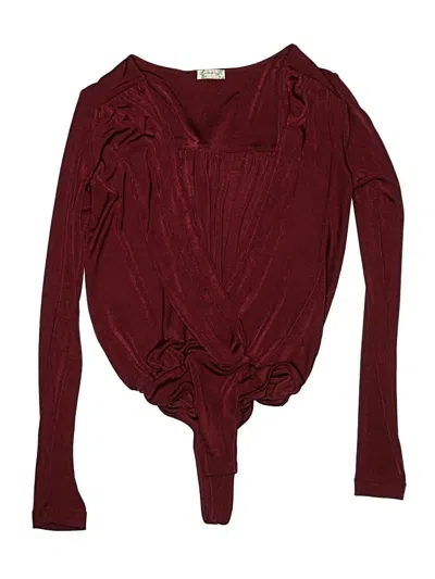 Pre-owned Intimately By Free People Bodysuit In Burgundy