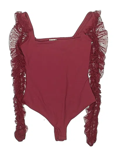 Pre-owned Intimately By Free People Bodysuit In Burgundy