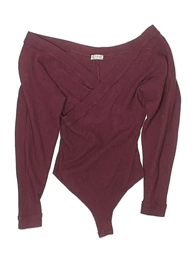 Pre-owned Intimately By Free People Bodysuit In Burgundy