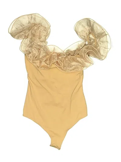 Pre-owned Intimately By Free People Bodysuit In Gold