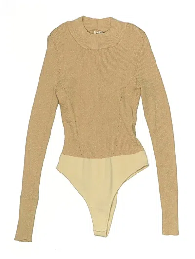 Pre-owned Intimately By Free People Bodysuit In Tan