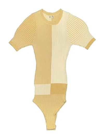 Pre-owned Intimately By Free People Bodysuit In Yellow