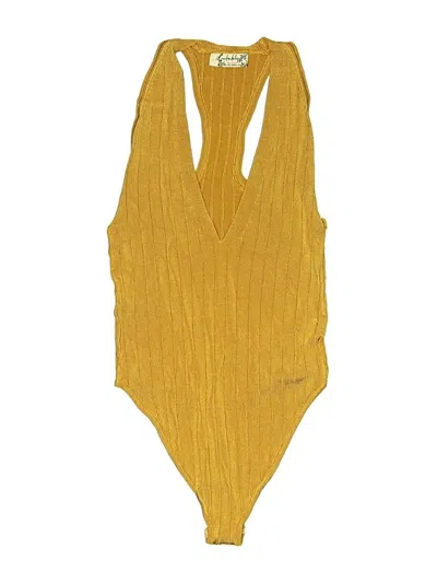Pre-owned Intimately By Free People Bodysuit In Yellow