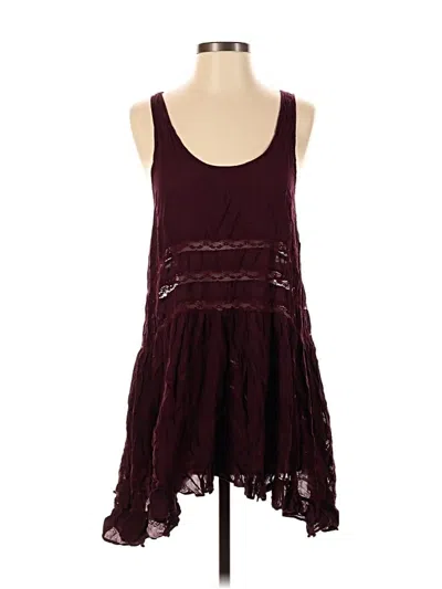 Pre-owned Intimately By Free People Casual Dress In Burgundy