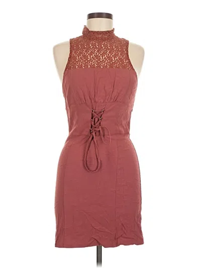 Pre-owned Intimately By Free People Casual Dress In Burgundy