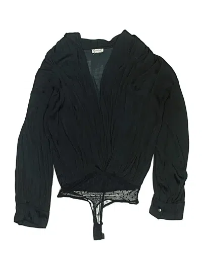 Pre-owned Intimately By Free People Long Sleeve Blouse In Black