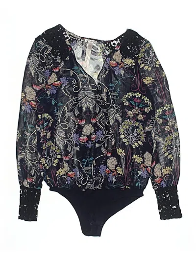 Pre-owned Intimately By Free People Long Sleeve Blouse In Black