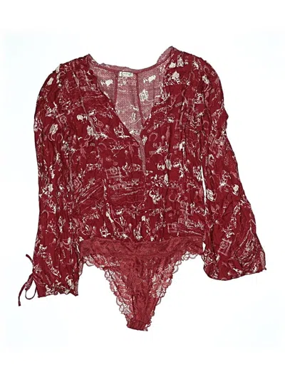 Intimately By Free People Long Sleeve Blouse In Burgundy