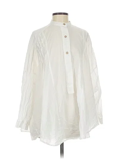 Pre-owned Intimately By Free People Long Sleeve Blouse In White