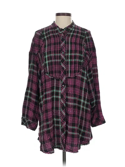 Pre-owned Intimately By Free People Long Sleeve Henley Shirt In Purple