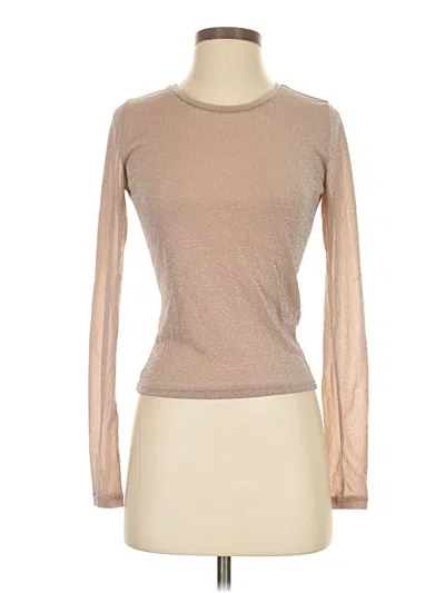 Pre-owned Intimately By Free People Long Sleeve Top Tan Turtleneck Tops In Brown