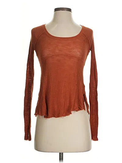 Pre-owned Intimately By Free People Long Sleeve T-shirt In Brown