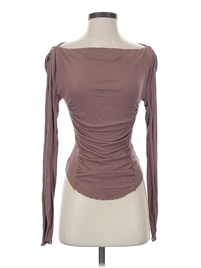 Pre-owned Intimately By Free People Long Sleeve T-shirt In Brown