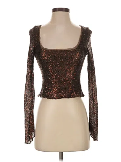 Pre-owned Intimately By Free People Long Sleeve T-shirt In Brown