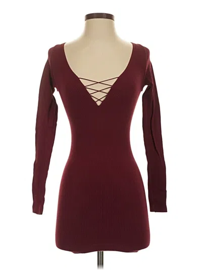 Pre-owned Intimately By Free People Long Sleeve T-shirt In Burgundy
