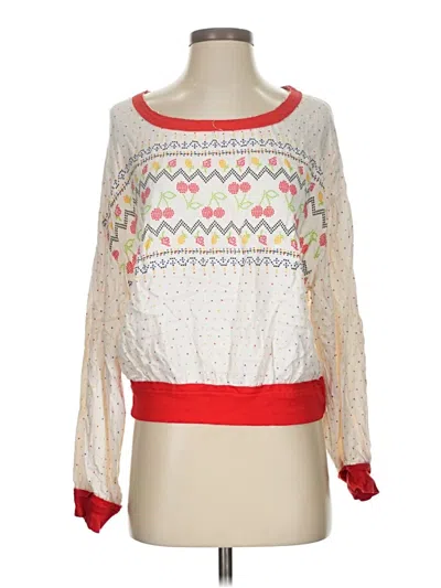 Pre-owned Intimately By Free People Long Sleeve T-shirt In Red