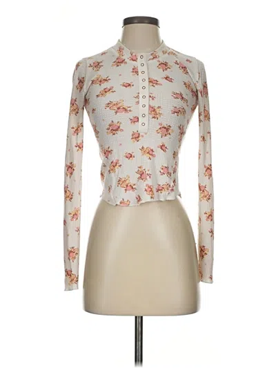 Pre-owned Intimately By Free People Long Sleeve T-shirt In White