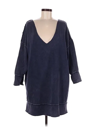 Pre-owned Intimately By Free People Poncho In Blue