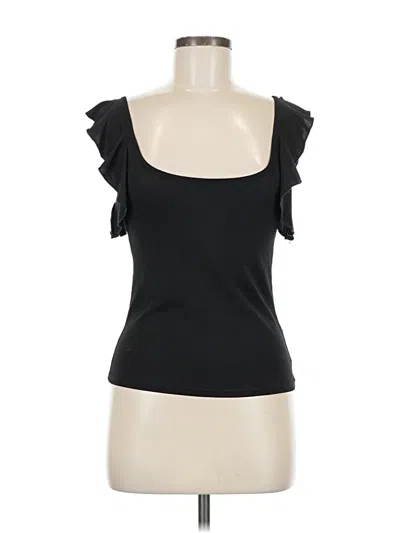 Pre-owned Intimately By Free People Short Sleeve Top Black Sweetheart Neckline Tops