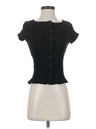 Intimately By Free People Short Sleeve Top Black Sweetheart Neckline Tops