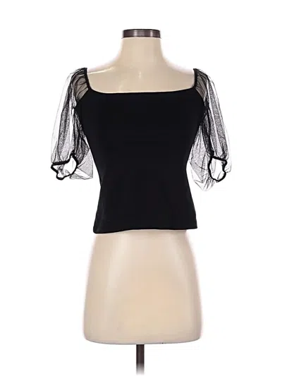 Pre-owned Intimately By Free People Short Sleeve Top Black Sweetheart Neckline Tops
