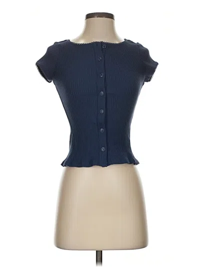 Intimately By Free People Short Sleeve Top Blue Sweetheart Neckline Tops