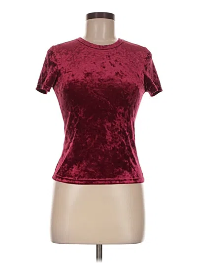 Pre-owned Intimately By Free People Short Sleeve Top Burgundy Mock Neckline Tops