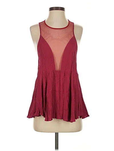 Pre-owned Intimately By Free People Sleeveless Blouse In Burgundy