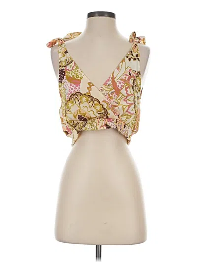 Pre-owned Intimately By Free People Tank Top Gold Strapless Neckline Tops