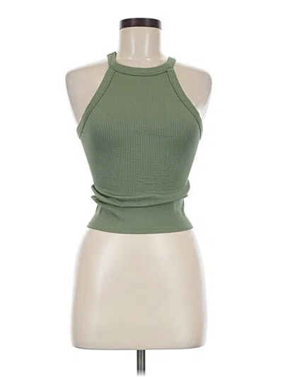 Pre-owned Intimately By Free People Tank Top Green Halter Neckline Tops