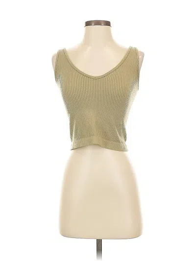 Pre-owned Intimately By Free People Tank Top Green V Neck Tops