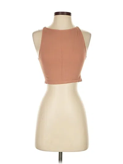 Pre-owned Intimately By Free People Tank Top Tan Halter Neckline Tops In Brown