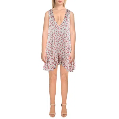 Intimately Free People Let It Happen Womens Lace Trim Short Mini Dress In Multi