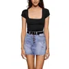 Intimately Free People Square Eyes Womens Knit Shirt Bodysuit