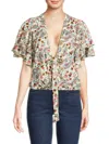 INTIMATELY FREE PEOPLE WOMEN'S CAL ME LATER PAISLEY TIE BODYSUIT