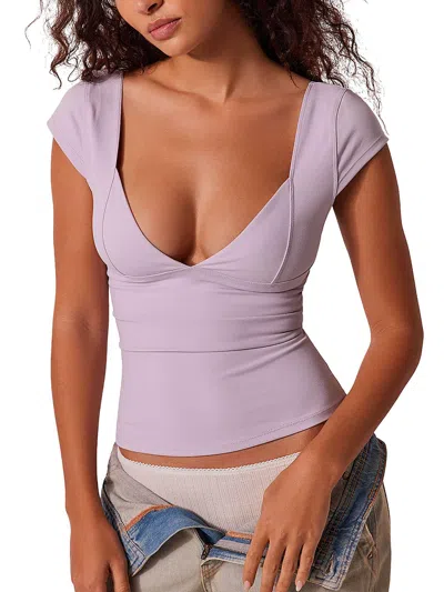 Intimately Free People Womens Corset Seamed Nylon Blouse In Multi