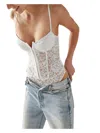 INTIMATELY FREE PEOPLE WOMENS LACE CORSET SEAMED BODYSUIT