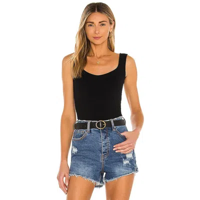 Intimately Free People Womens Thong Partial Lined Bodysuit In Black