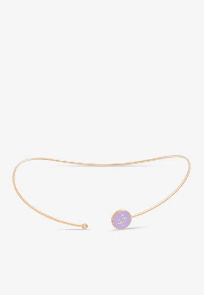 Intisars Me Oh Me New Purple Exceptional 18k Rose Gold Diamond Choker