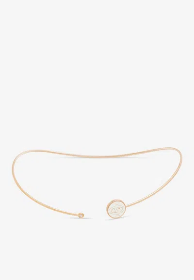 Intisars Me Oh Me Pearly Off-white Luminous 18k Rose Gold Diamond Choker