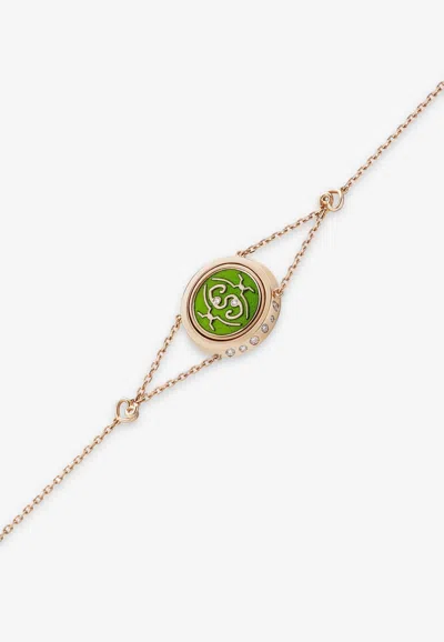 Intisars Me Oh Me Sparkly Green 18k Rose Gold Diamond Bracelet