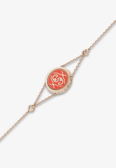 Intisars Me Oh Me Sparkly Orange 18k Rose Gold Diamond Bracelet