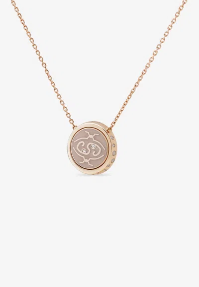 Intisars Me Oh Me Sparkly Pearly White 18k Rose Gold Diamond Necklace
