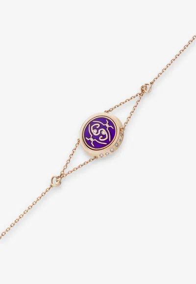 Intisars Me Oh Me Sparkly Purple 18k Rose Gold Diamond Bracelet