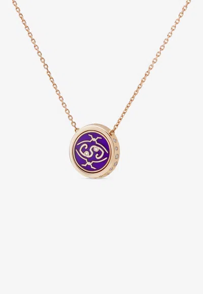Intisars Me Oh Me Sparkly Purple 18k Rose Gold Diamond Necklace