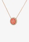Intisars Me Oh Me Vip Full Pavé Orange 18k Rose Gold Diamond Necklace In Orange