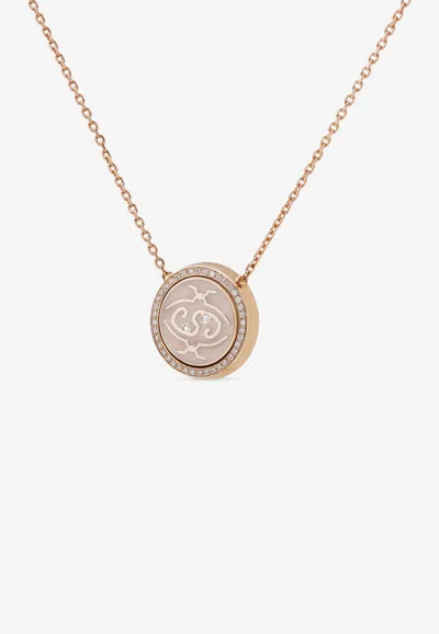 Intisars Me Oh Me Vip Full Pavé Pearly White 18k Rose Gold Diamond Necklace