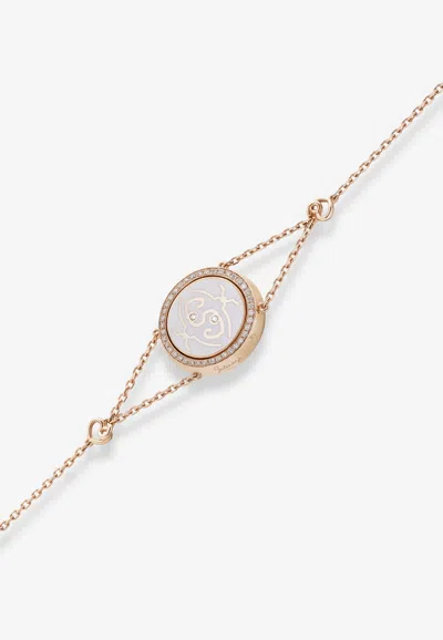 Intisars Me Oh Me Vip Full Pavé White 18k Rose Gold Diamond Bracelet