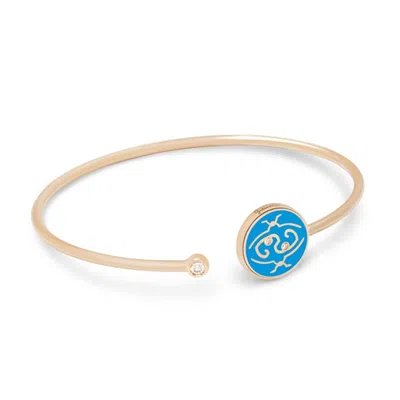 Intisars Me Oh Me Turquoise Happy 18k Rose Gold Diamond Bracelet In Blue