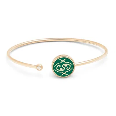 Intisars Me Oh Me New Dark Green Astounding 18k Rose Gold Diamond Bracelet